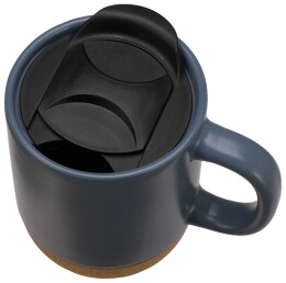 Разное Кружка Denpasar с пробковым дном и крышкой, цветная с двух сторон, антрацит