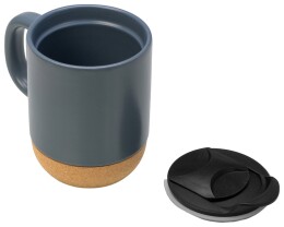 Разное Кружка Denpasar с пробковым дном и крышкой, цветная с двух сторон, антрацит