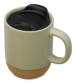 Разное Кружка Denpasar с пробковым дном и крышкой, цветная с двух сторон, оливковый