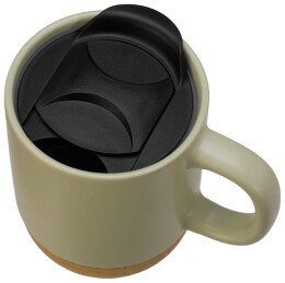 Разное Кружка Denpasar с пробковым дном и крышкой, цветная с двух сторон, оливковый