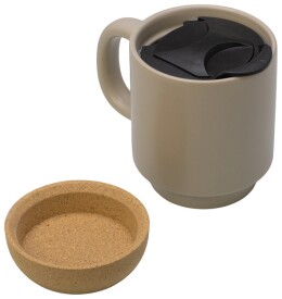 Разное Кружка Denpasar с пробковым дном и крышкой, цветная с двух сторон, бежевый