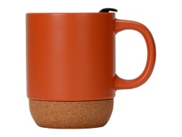 Разное Кружка Denpasar с пробковым дном и крышкой, цветная с двух сторон, оранжевый (Р)
