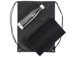 Разное Спортивный набор с бутылкой и полотенцем «Beginner», черный