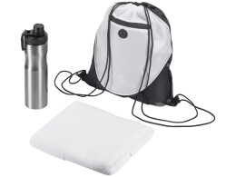 Разное Спортивный набор со стальной бутылкой и полотенцем «Advanced», белый