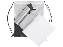 Разное Спортивный набор со стальной бутылкой и полотенцем «Advanced», белый