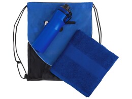 Разное Спортивный набор со стальной бутылкой и полотенцем «Advanced», синий