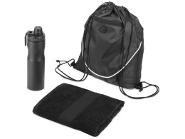 Разное Спортивный набор со стальной бутылкой и полотенцем «Advanced», черный
