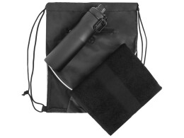 Разное Спортивный набор со стальной бутылкой и полотенцем «Advanced», черный