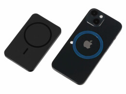 Разное Магнитный беспроводной внешний аккумулятор "Razor", 5000 mAh, металл, черный (Р)