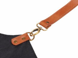 Разное Набор: фартук из натуральной кожи в тубусе, черный с рыжими ремнями