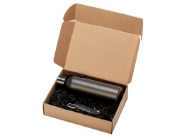 Разное Подарочный набор с бутылкой для воды и ножом «Tourist», черный