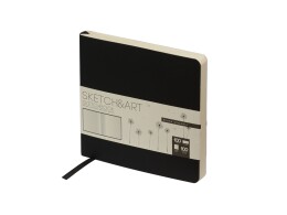 Bruno Visconti Скетчбук "Sketch & Art" в мягком переплете 145х145 мм, 100 л. бежевой бумаги 100 гр., черный