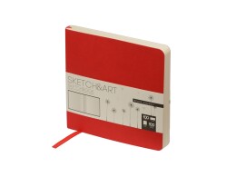 Bruno Visconti Скетчбук "Sketch & Art" в мягком переплете 145х145 мм, 100 л. бежевой бумаги 100 гр., красный
