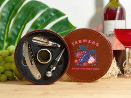 Разное Набор аксессуаров для вина «Fabrizio», коричневый с рельефной УФ-печатью