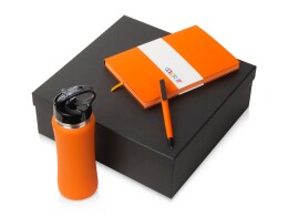 Разное Подарочный набор c блокнотом C1, ручкой и бутылкой, оранжевый