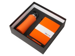 Разное Подарочный набор c блокнотом C1, ручкой и бутылкой, оранжевый