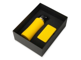 Разное Подарочный набор с бутылкой для воды и повербанком С2, 10000 mAh, желтый