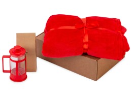 Разное Подарочный набор Tea time с пледом, красный