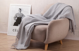 mid-oceangift Плед "Ritz" , 140 х 200 см серый с белым