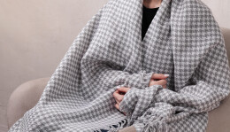 mid-oceangift Плед "Ritz" , 140 х 200 см серый с белым