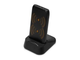 Qjet Портативное беспроводное зарядное устройство с док-станцией "Uniq", 10000 mah, черный