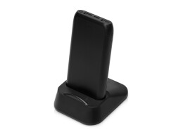 Qjet Портативное беспроводное зарядное устройство с док-станцией "Uniq", 10000 mah, черный