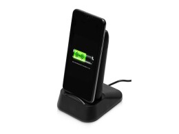 Qjet Портативное беспроводное зарядное устройство с док-станцией "Uniq", 10000 mah, черный