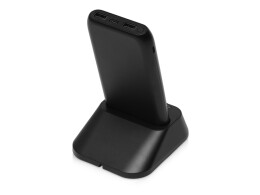 Qjet Портативное беспроводное зарядное устройство с док-станцией "Uniq", 10000 mah, черный