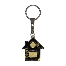 1 Брелок Дом (черный с золотом)