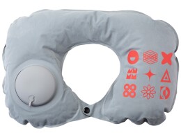 Разное Подушка под шею с помпой Push, серый (термотрансфер)
