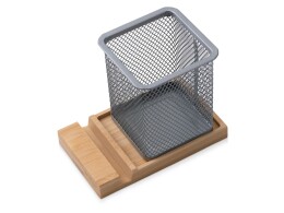 Разное Подставка для ручек и телефона "Fika", натуральный/серый