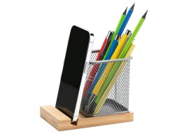 Разное Подставка для ручек и телефона "Fika", натуральный/серый