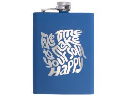 Разное Фляжка 240 мл Remarque soft touch, 304 сталь, синий (гравировка)