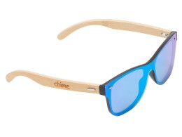 Разное Солнцезащитные очки из бамбука с зеркальной линзой "Rockwood Motion", синий (гравировка)