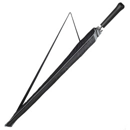 Happy gifts Зонт-трость "Reflect", механический,эпонж, чёрный со светоотражающей окантовкой в чехле с ручкой