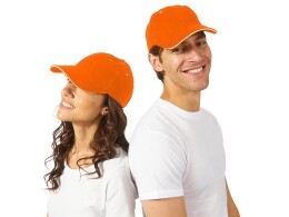 US Basic Бейсболка "New Castle" 6-ти панельная, оранжевый/белый