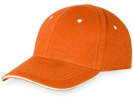 US Basic Бейсболка "New Castle" 6-ти панельная, оранжевый/белый