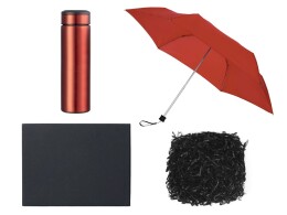 Разное Подарочный набор с зонтом и термосом, красный