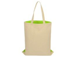 Разное Сумка для шопинга Twin двухцветная из хлопка, 180 г/м2, зеленое яблоко/натуральный