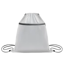 Happy gifts Рюкзак мешок "Shift" со светоотражающей молнией, белый, 36*41 см, полиэстер 210D