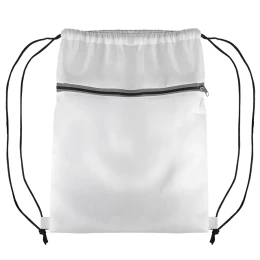 Happy gifts Рюкзак мешок "Shift" со светоотражающей молнией, белый, 36*41 см, полиэстер 210D