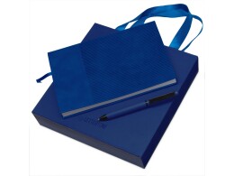 Lettertone Набор блокнот в гибкой обложке А5 и металлическая шариковая ручка "Nabokov", синий