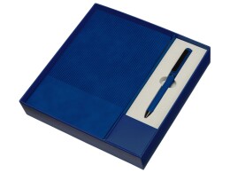 Lettertone Набор блокнот в гибкой обложке А5 и металлическая шариковая ручка "Nabokov", синий