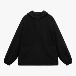 Portobello Верхняя одежда Ветровка (анорак) оверсайз унисекс RISSMAN, черная, размер XS/S