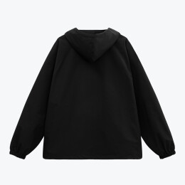 Portobello Верхняя одежда Ветровка (анорак) оверсайз унисекс RISSMAN, черная, размер XS/S