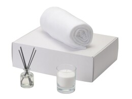 Разное Подарочный набор White light 2.0 с пледом, диффузором, насыпной свечой