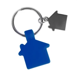 Happy gifts Брелок "HOME", синий, 3х3,5х0,6см,металл, силикон