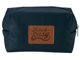 Разное Косметичка из эко-кожи "Enio", темно-синий (патчи)