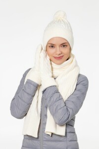 teplo Шапка Heat Trick, белая (молочная)