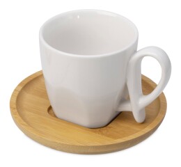 Eat&Bite Кофейная пара с бамбуковым блюдцем "Mandy", белый (Р)